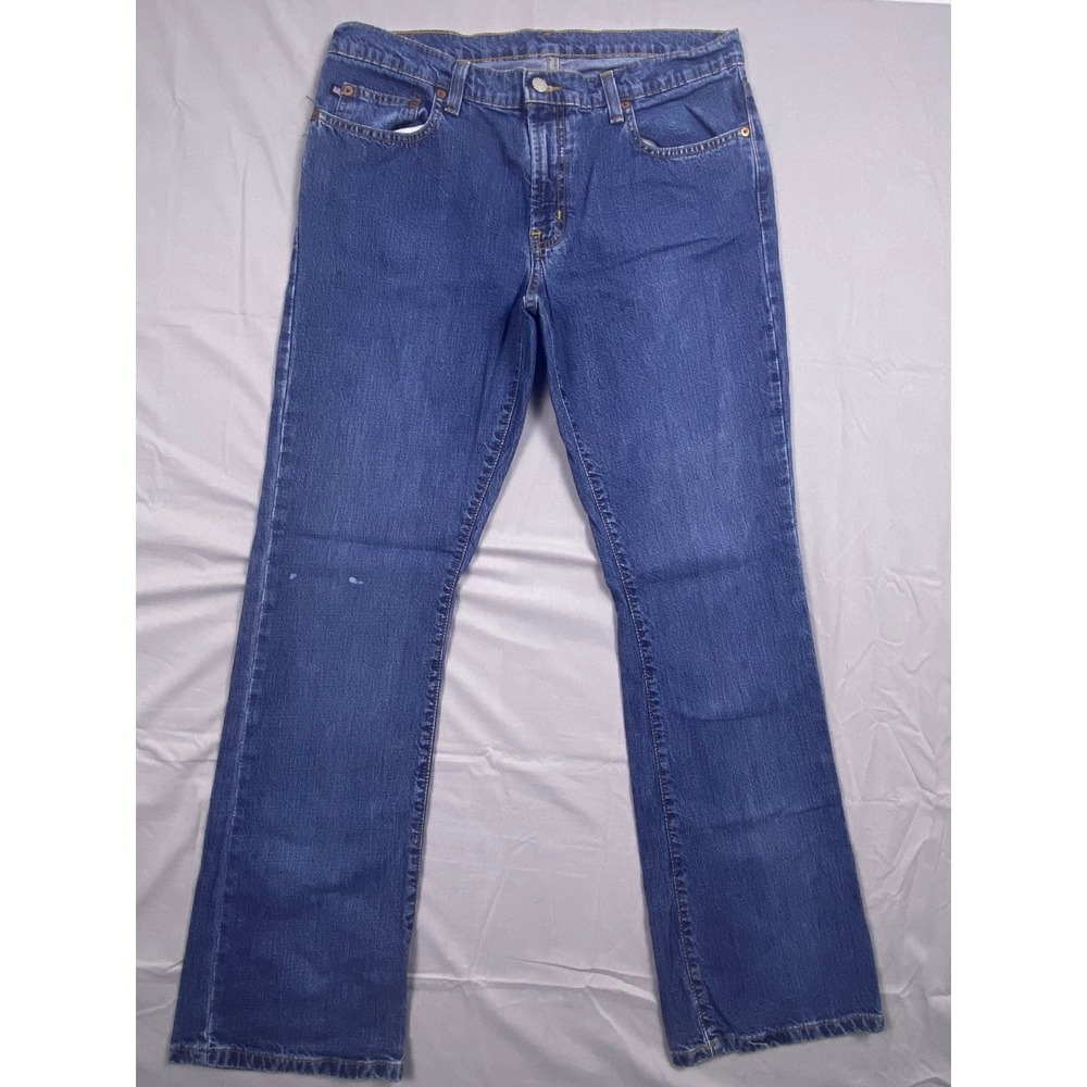 Vintage Polo Jeans Ralph Lauren Kelly Jean Women 12x32 Blue Studded Logo 33W 90s